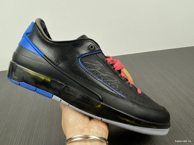 Retro 2 Jordan SP DJ4375-004 Off-White Low Black Blue 0729